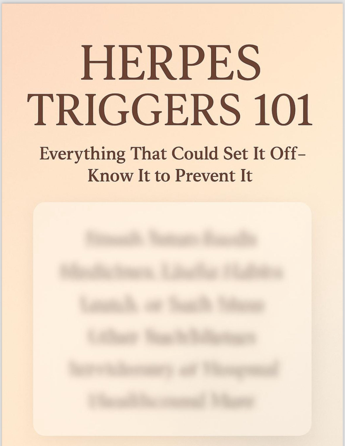 Detailed List of Herpes Triggers