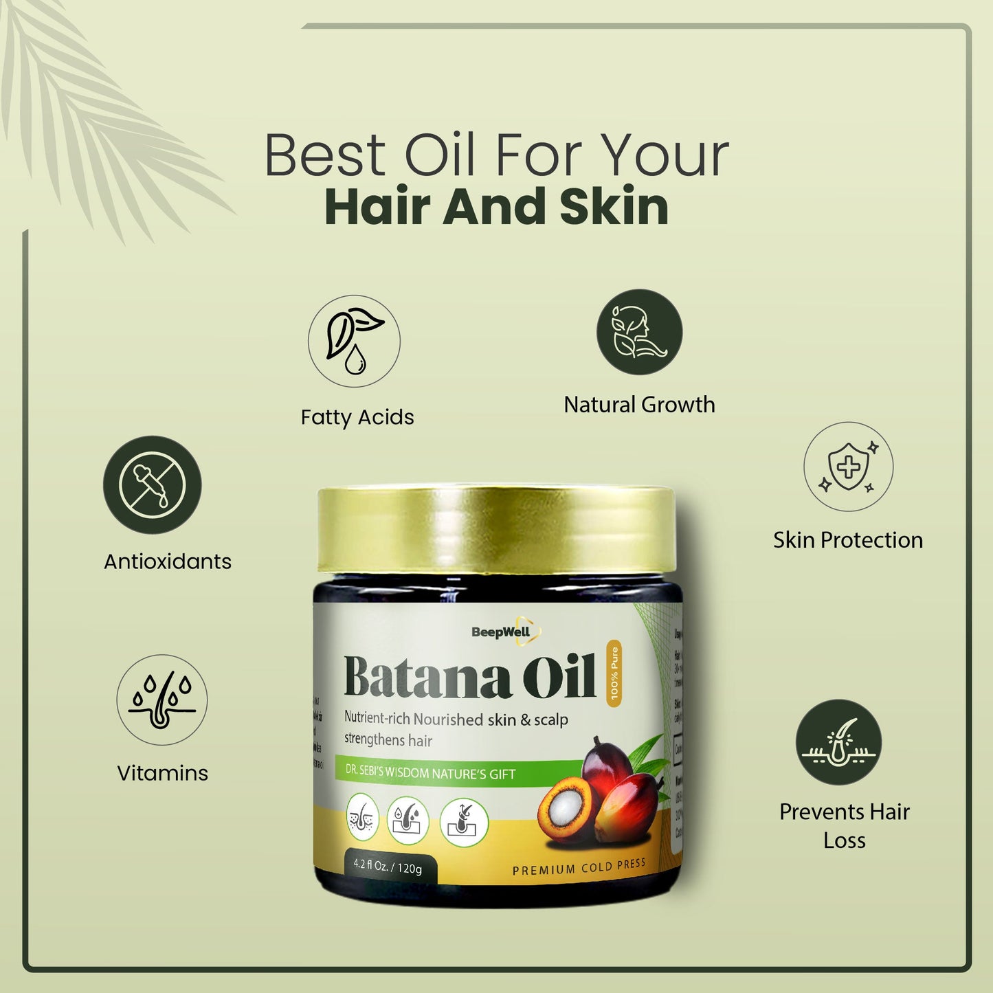 BeepWell Cold-Pressed Batana Oil – 100% Natural, Raw & Unrefined – Pack of 2