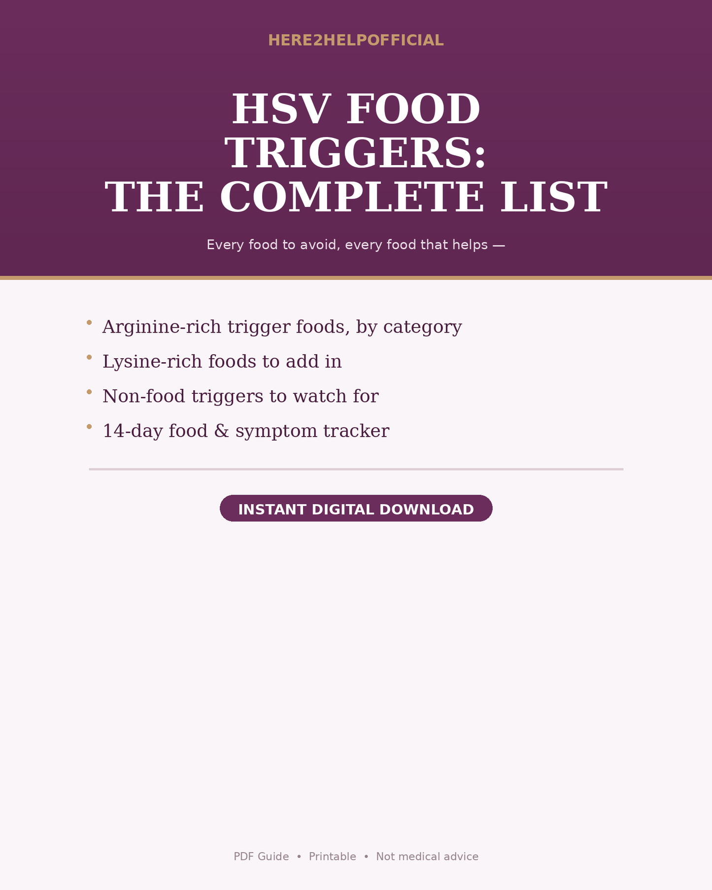 HSV Food Triggers: The Complete List